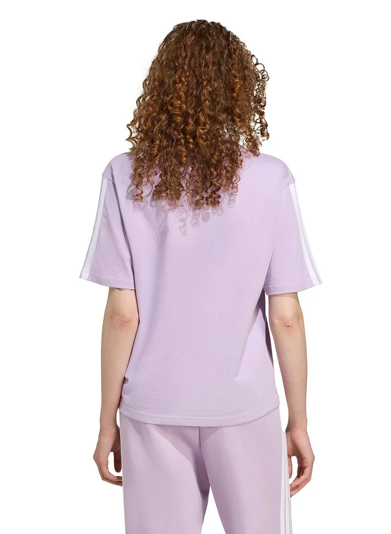 Adidas Essential 3 Stripe Boyfriend T-Shirt