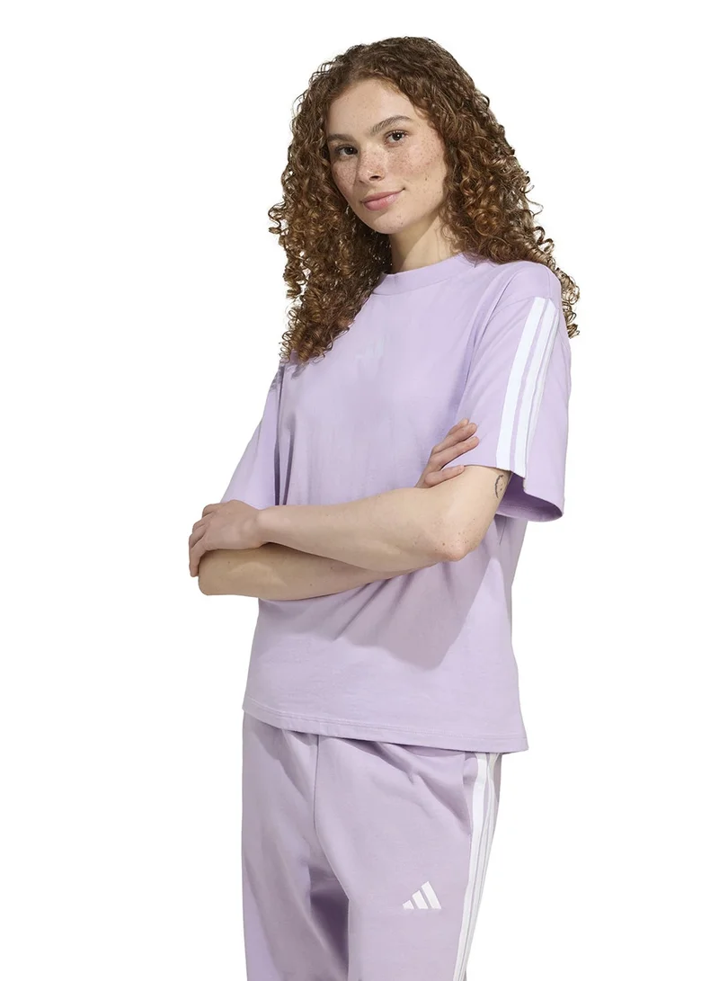 Adidas Essential 3 Stripe Boyfriend T-Shirt