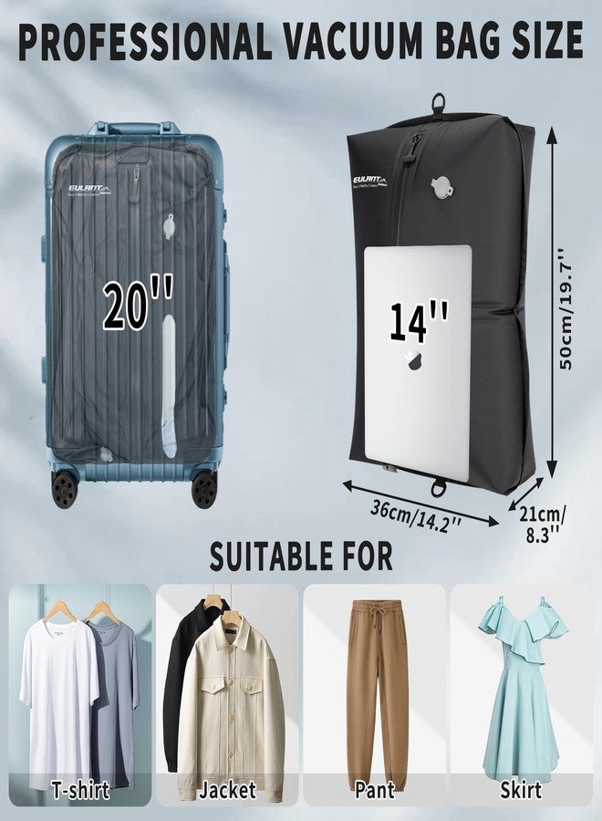 EULANT Reusable Vacuum Bags for Travel With Pump,Professional Waterproof IPX8 Vacuum Compression Bag for Suitcases Backpack,Space Saver Bags Packing Organizers for Clothing Packing(2PACK+PUMP) - Image 2