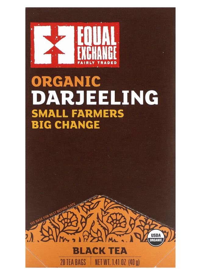 Equal Exchange Organic Darjeeling Black Tea 20 Tea Bags 1.41 oz (40 g)