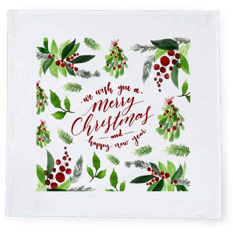 Khakee 6 Pcs Christmas Theme Tafta Silk Table Napkins 10x 10 for Xmas Decoration Christmas OrnamentsChristmas Gift npxmas311P - Image 2