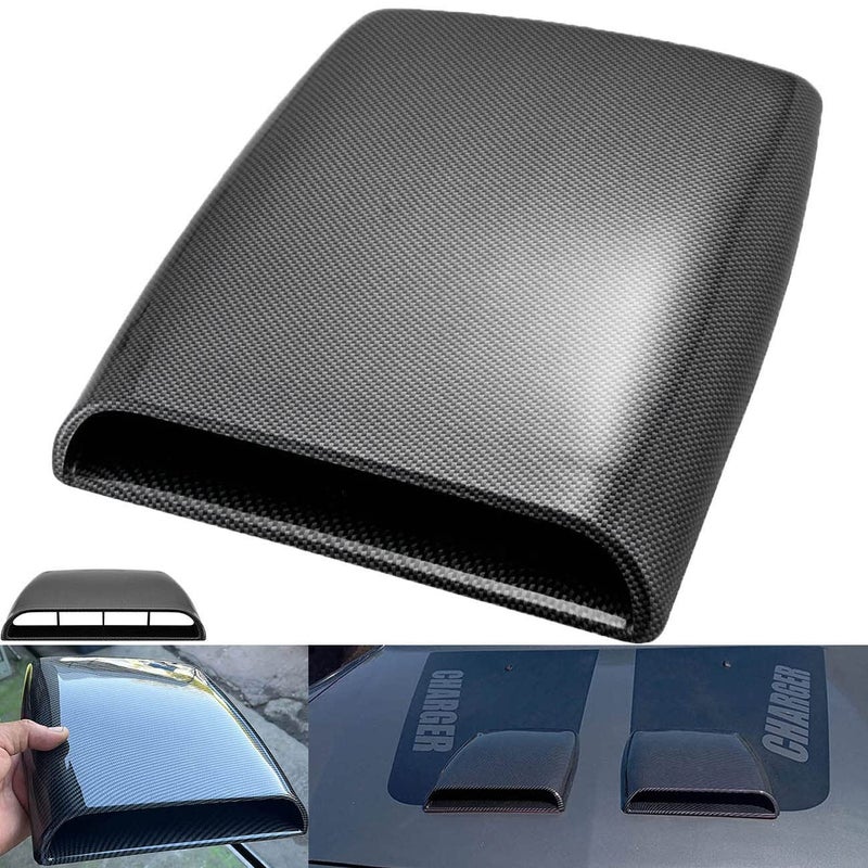 Generic NATGIC Car Air Flow Vent Cover Universal Car Decorative Air Flow Intake Hood Scoops Bonnet Vent Sticker Cover Hood - Carbon Fiber  - Image 1
