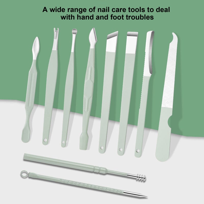 Pedicure & Manicure Tool Kit Portable Nail Clippers Set with Nail File Trimmer Eyebrow Trimmer Clip Dead Skin Removal Tool for Hand Foot Care - Image 2