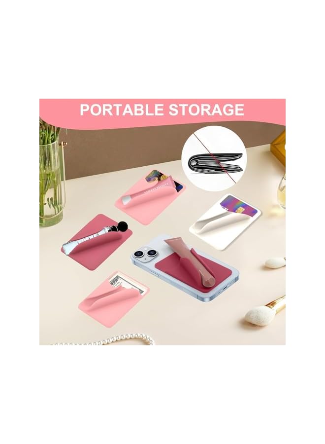S-TOP Phone Grip Lip Gloss Holder, Silicone Card & Lip Balm Clip, Reusable Adhesive Backed Holder - Compatible with All Phones (Multicolor 3 PCS) - Image 2