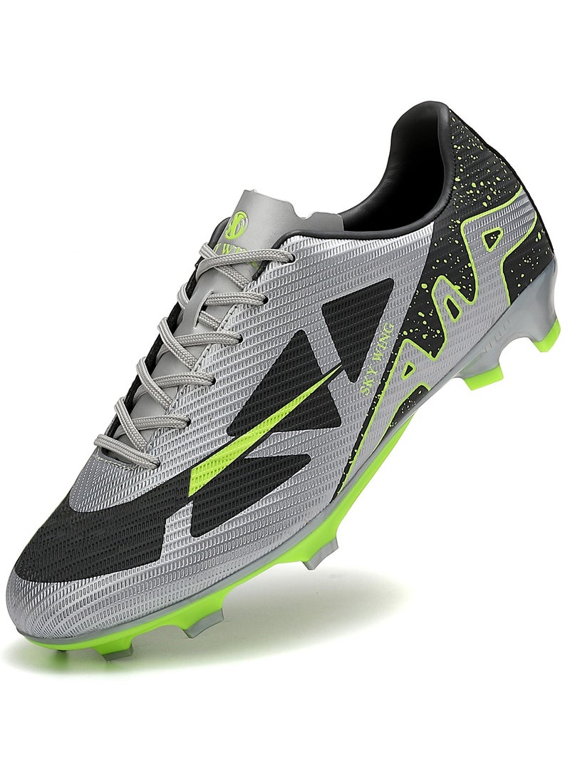 SKY WING Football Cleats Kid,Indoor Outdoor Low Top Soccer Shoes For Boy And Girl Lightweight Shock Resistant Training Boots Professional Turf Shoes Sport Athletic Ground Football Boots  - Image 1