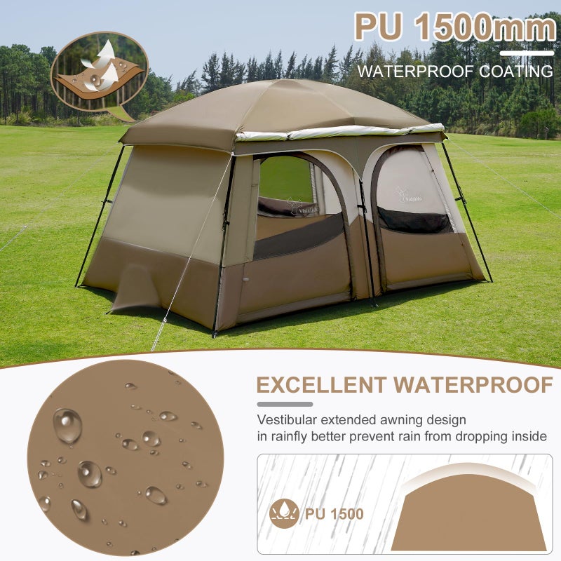 Vidalido Tentsï¼Œ3-4 Person Camping Tent with Extended Vestibuleï¼ŒWeather Resistant Family Tents with Breathable Mesh Windowsï¼ŒEasy Install Waterproof Outdoor Tent for Backpacking and Camping Hiking - Image 2