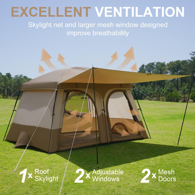 Vidalido Tentsï¼Œ3-4 Person Camping Tent with Extended Vestibuleï¼ŒWeather Resistant Family Tents with Breathable Mesh Windowsï¼ŒEasy Install Waterproof Outdoor Tent for Backpacking and Camping Hiking - Image 4