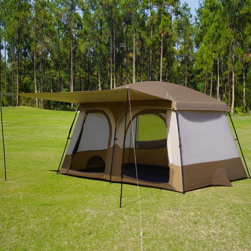 Vidalido Tentsï¼Œ3-4 Person Camping Tent with Extended Vestibuleï¼ŒWeather Resistant Family Tents with Breathable Mesh Windowsï¼ŒEasy Install Waterproof Outdoor Tent for Backpacking and Camping Hiking - Image 1
