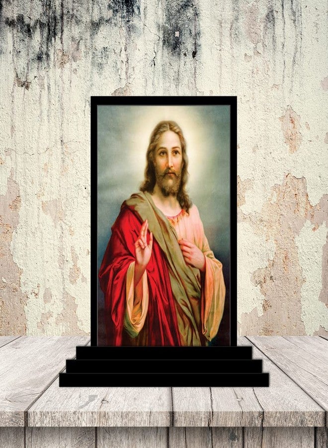 Vprint Quality Jesus Wooden Car Dashboard Idol Figurine Handcrafted Religious Statue for Home Decor or Pooja Room Catholic Christian Showpiece with Vibrant Colors - Multicolor - (Size 3x5 Inches) - Image 5