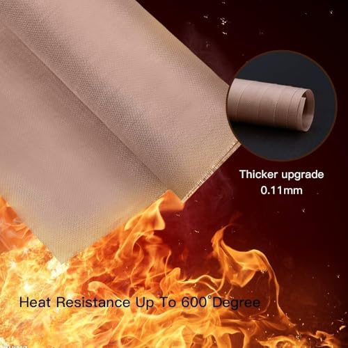YRYM HT 3 Pack PTFE Teflon Sheet for Heat Press Transfer Sheet Non Stick 16 x 20" Heat Transfer Paper Reusable Heat Resistant Craft Mat - Image 4