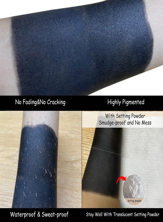 ميكولي مجموعة مكياج المهرج من ميكولي، طلاء وجه وجسم أبيض وأسود وأحمر للهالوين، مناسب لشخصيات الشيطان والجوكر والزومبي ومصاص الدماء والهياكل العظمية، طلاء جسم احترافي بقاعدة زيتية مع 6 فرش طلاء و4 إسفنجات، 130 غرام/4.59 أونصة - Image 3