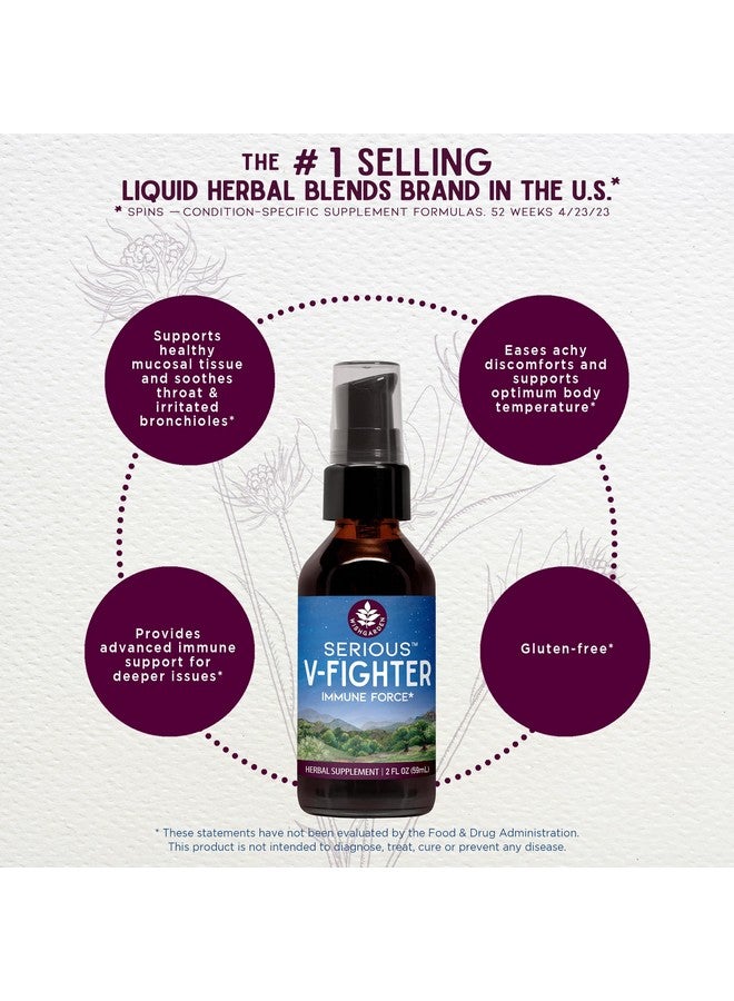 WishGarden Herbs Serious V-Fighter - Plant-Based Herbal Rapid Immune Support & Respiratory Health with OSHA & Goldenseal, Soothes Aches & Irritated Lungs, Supports Optimum Body Temperature, 4oz - Image 3