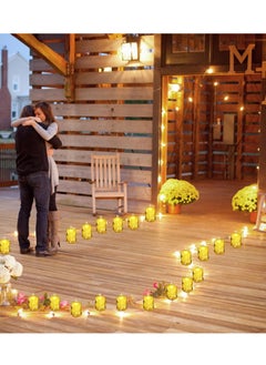 Excefore Flameless Tealight Candles 12 Pieces LED Candles Battery Operated Flameless Votive Candles Electric Candle for Weddings Room Birthday Party Decorations (Warm Yellow 2“x H2.3”)  - Image 4