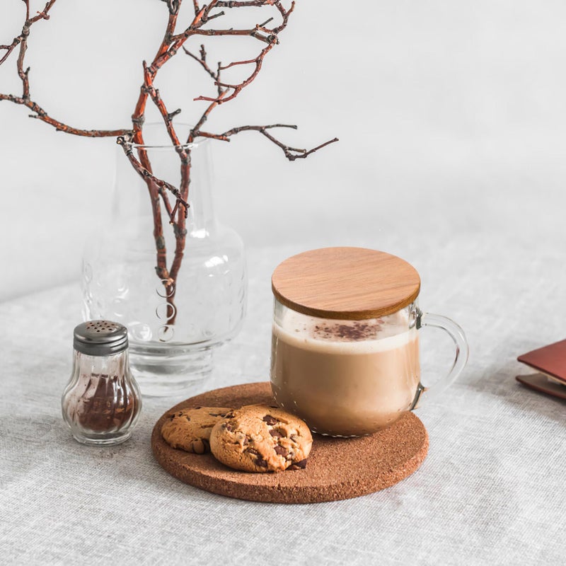 Wooden Coffee Mug Lids Set Of 4 Sealing Covers For Hot Drinks Tea Cups - Image 5
