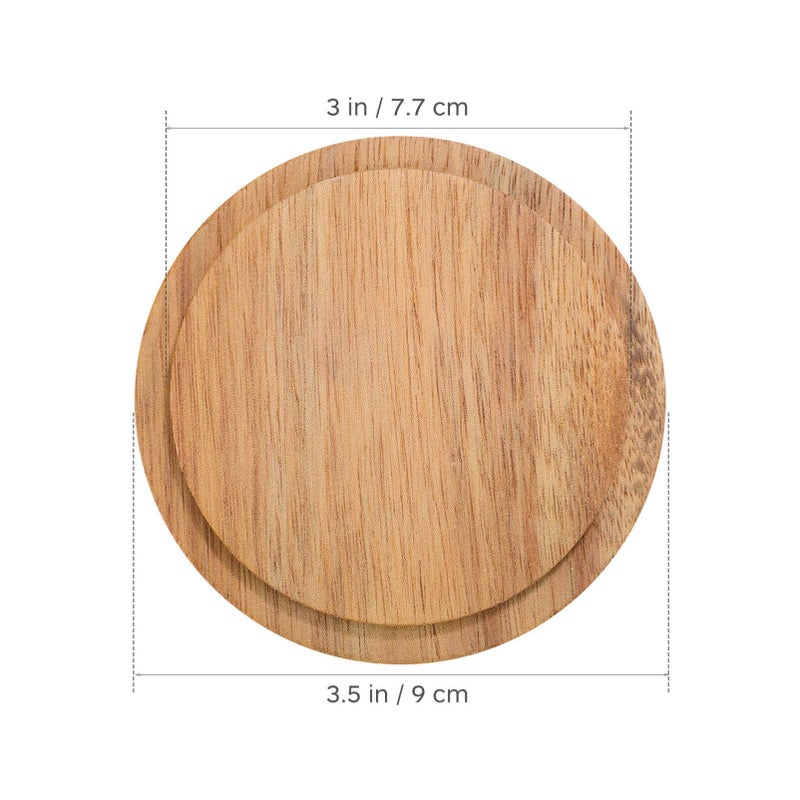 Wooden Coffee Mug Lids Set Of 4 Sealing Covers For Hot Drinks Tea Cups - Image 3