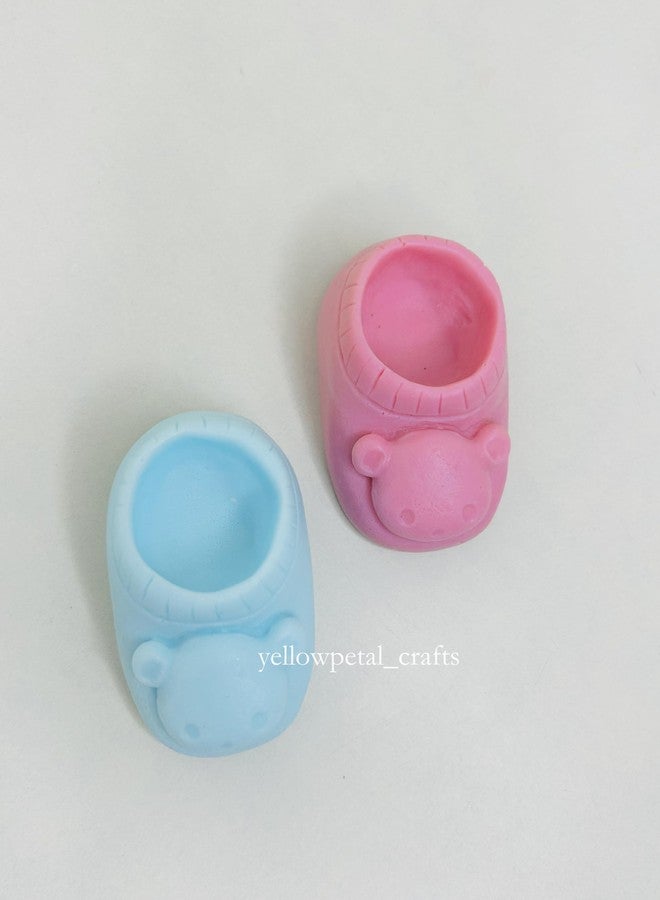 Yellow Petal صابون على شكل حذاء أطفال من يلو بيتال، وردي وأزرق، صابون استحمام، صابون مصنوع يدويًا آمن على بشرة الطفل (عبوة من قطعتين) - Image 5