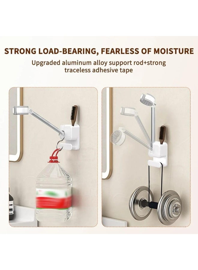 7MD Wall Mounted Hair Dryer Holder, 180 Degree Rotatable Aluminum Stand with Silicone Grip and Cable Hook, Space Saving Bathroom Organizer, Durable Rust Resistant Hair Dryer Rack - Image 4
