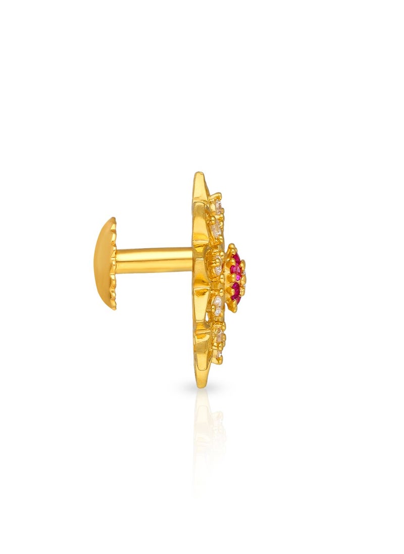Malabar Gold and Diamonds 22k 916 Purity Gold Studs Earrings for Women DZER370Y  - Image 2