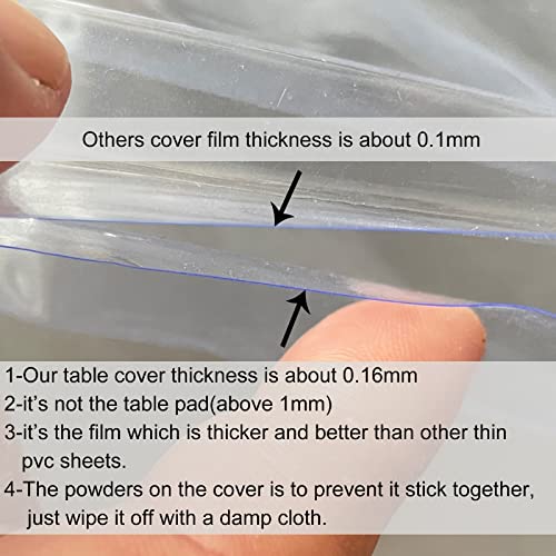 LIBERECOO Clear Oval Fitted Vinyl Tablecloth - Fits 42 x 60 Inch Oval Tables Only - Heavy Duty Elasticized Table Cover Elastic Edged Plastic Tablecloths Protector - Image 4