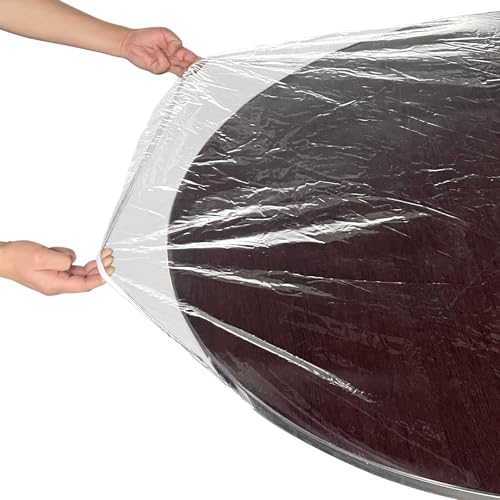 LIBERECOO Clear Oval Fitted Vinyl Tablecloth - Fits 42 x 60 Inch Oval Tables Only - Heavy Duty Elasticized Table Cover Elastic Edged Plastic Tablecloths Protector - Image 3