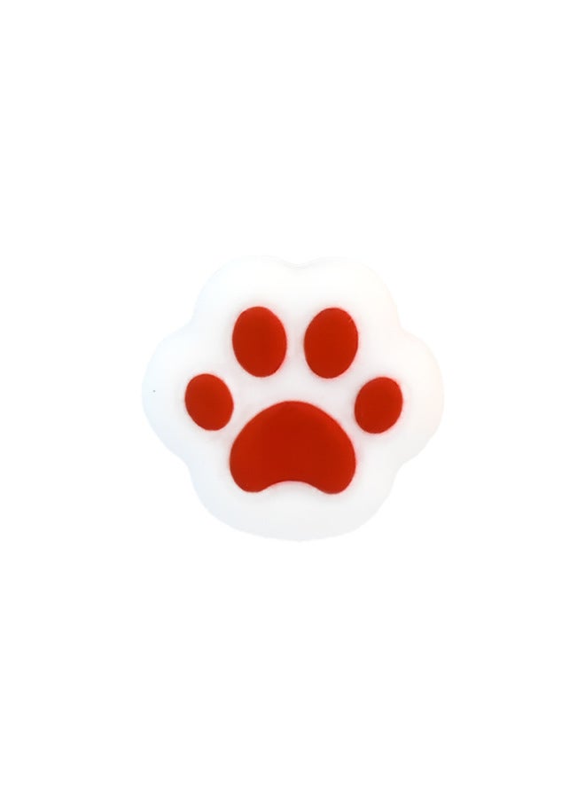 AMOGMO Special-shaped Cat Claw Rocker Cap For Switch Handle Silicone Non-slip Game Rocker Protection Cap-Product Color:Red Cat Claws On White Background (1000 Per Pack)  - Image 1