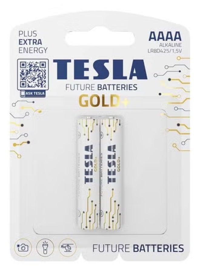 Tesla بطاريات تسلا AAAA جولد+ قلوية LR8D425 1.5 2 قطع - Image 1