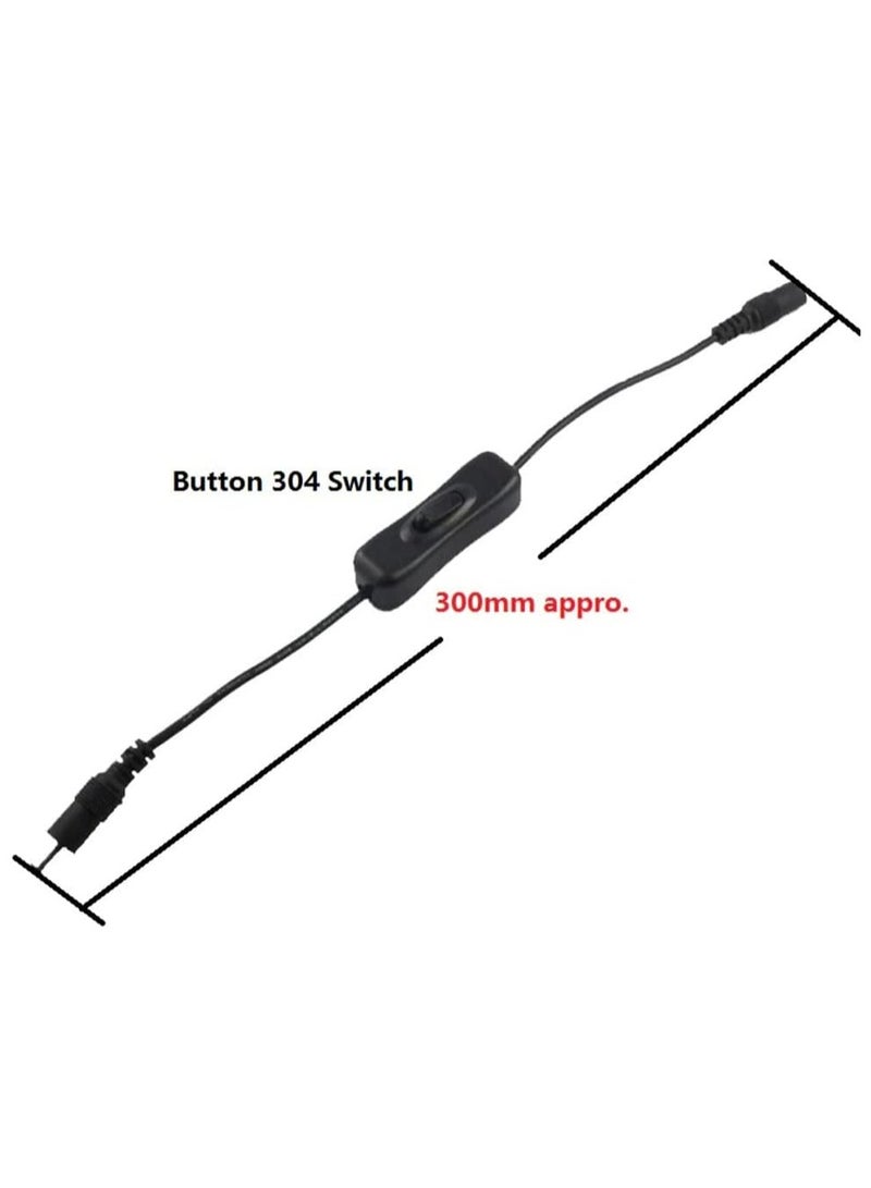 بيعتكلها 12 فولت تيار مستمر لف مفتاح الإضاءة ذكر أنثى محطات اتصال كابل الطاقة 5.5x2.1 مللي متر في الخط التبديل لشريط LED الضوء (أسود) - Image 5