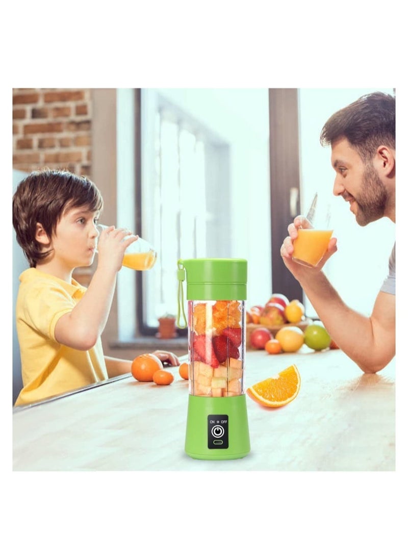Portable Blender Cup,Electric USB Juicer Blender,Mini Blender Portable Blender For Shakes and Smoothies, Juice,380ml, Six Blades Great for Mixing