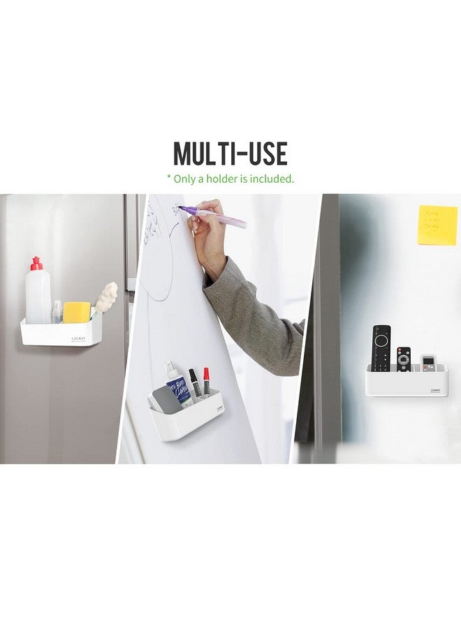 Loukin Magnetic Marker Holder Set, Dry Erase Accessory Tray Set, Remote Control Holder, Magnetic Storage Organizer For Whiteboard, Glass Or Refrigerators (White) - Image 4