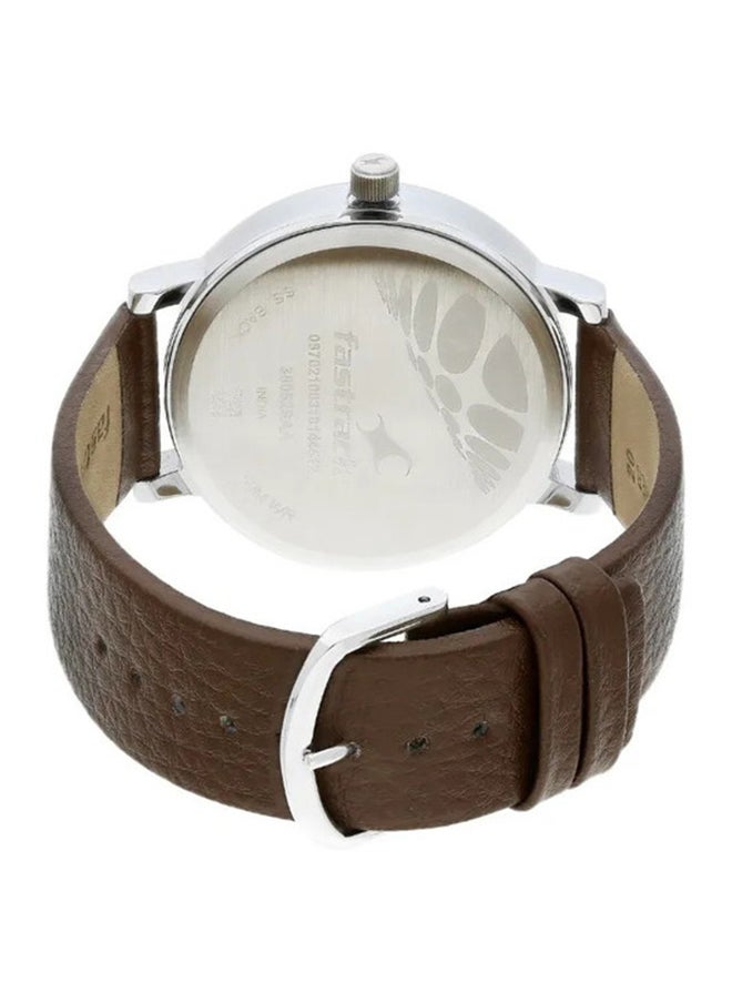 fastrack Silver Dial Leather Strap Watch  - Image 5