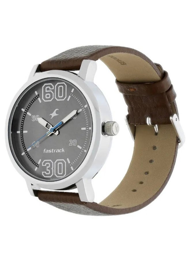 fastrack Silver Dial Leather Strap Watch  - Image 3