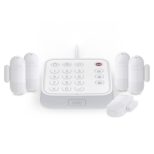 Arlo Home Security System Alarm System with Wired Keypad Sensor Hub 5 8in1 Sensors Yard Sign No Contract Required DIY Installation White SS1501 - Image 1