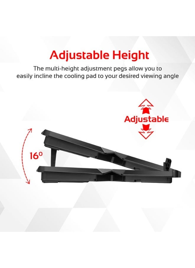 Promats Promate AirBase-3 Ergonomic Laptop Cooling Pad with Silent Fan Technology  - Image 4