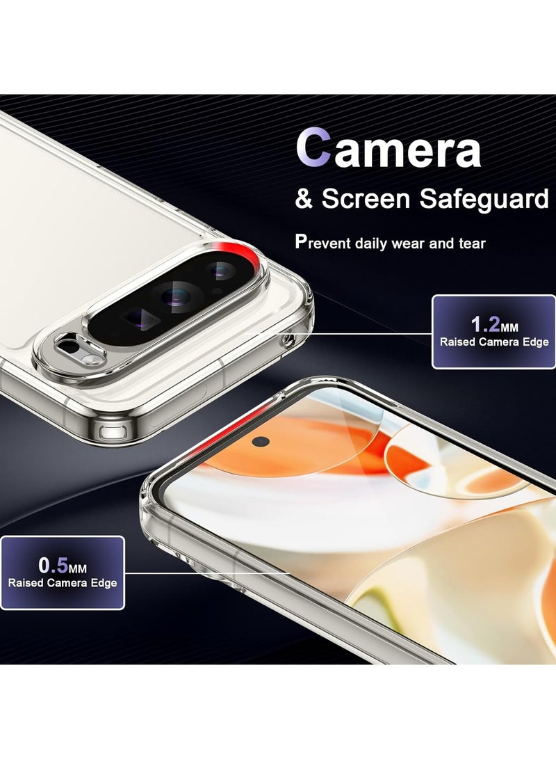 Crystal Clear Transparent Phone Case Google Pixel 9 Pro XL – Slim Ulta Thin Hard TPU Shockproof Cover, Anti-Yellowing Crystal Clear Protective Back Case with Camera Protection - Image 3