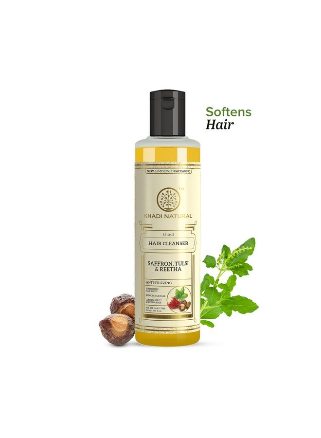 Khadi Natural Saffron, Tulsi & Reetha Hair Cleanser | Herbal Shampoo for Thick, Healthy Hair | Anti Dandruff Formula | Suitable for All Hair Types | 210 ml - Image 2