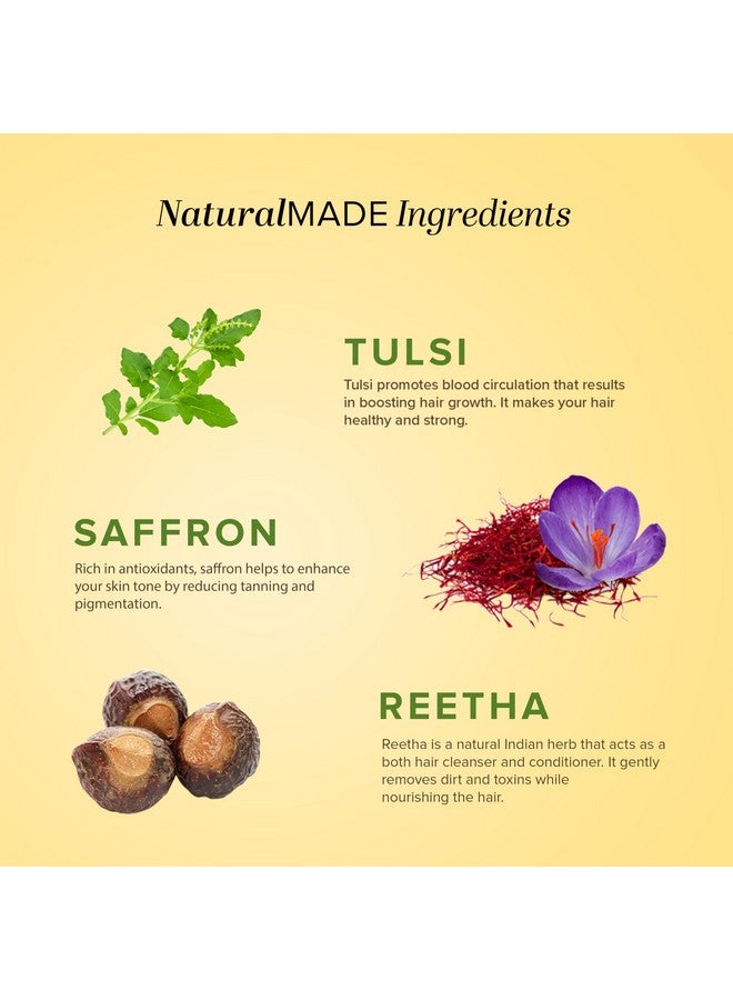 Khadi Natural Saffron, Tulsi & Reetha Hair Cleanser | Herbal Shampoo for Thick, Healthy Hair | Anti Dandruff Formula | Suitable for All Hair Types | 210 ml - Image 4