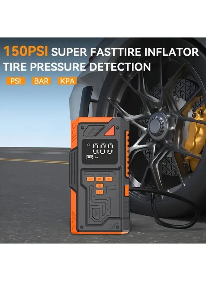 Upgraded High Power Inflator Portable Car Jump Starter Air Compressor 8000mAh Power Bank - Image 5