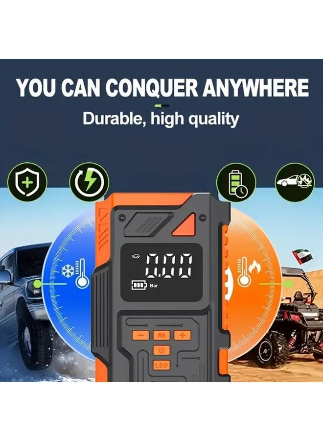 Upgraded High Power Inflator Portable Car Jump Starter Air Compressor 8000mAh Power Bank - Image 4