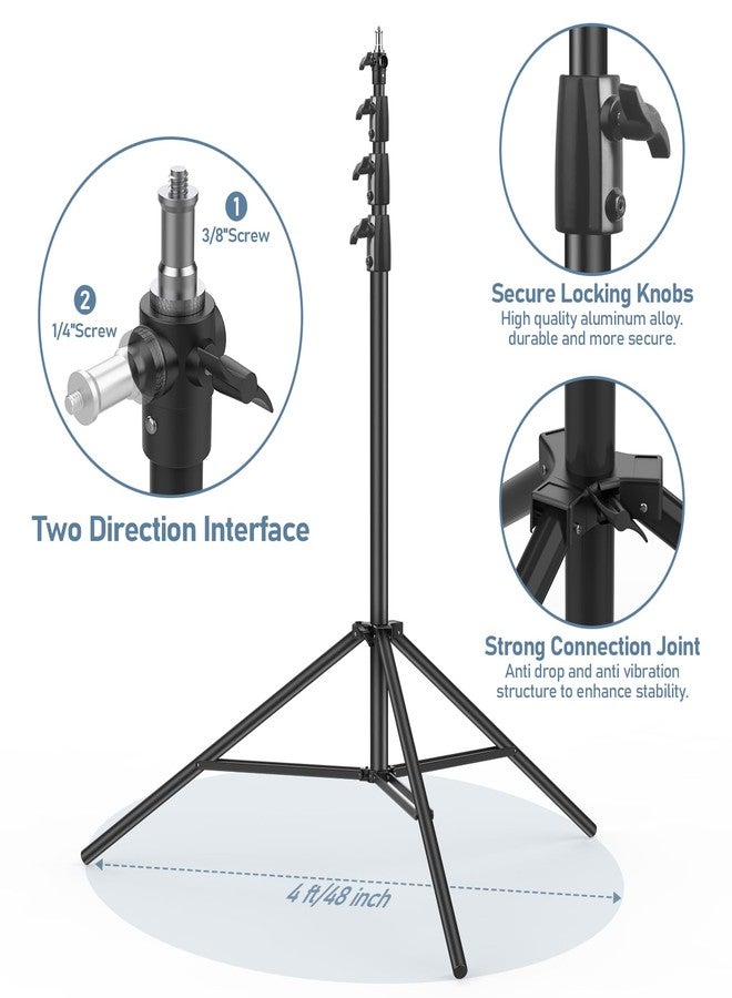 Sdfghj 13.1' Heavy Duty Light Stand Photography, Sdfghj 157.2in/4m Adjustable Metal Professional Sky High Tripod with Air Cushioned with 1/4"& 3/8" Screw Adapter Compatible with Most DSLR Cameras - Image 4