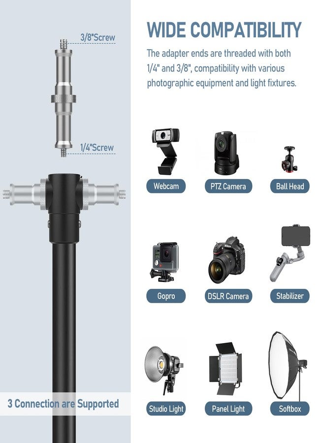 Sdfghj 13.1' Heavy Duty Light Stand Photography, Sdfghj 157.2in/4m Adjustable Metal Professional Sky High Tripod with Air Cushioned with 1/4"& 3/8" Screw Adapter Compatible with Most DSLR Cameras - Image 2
