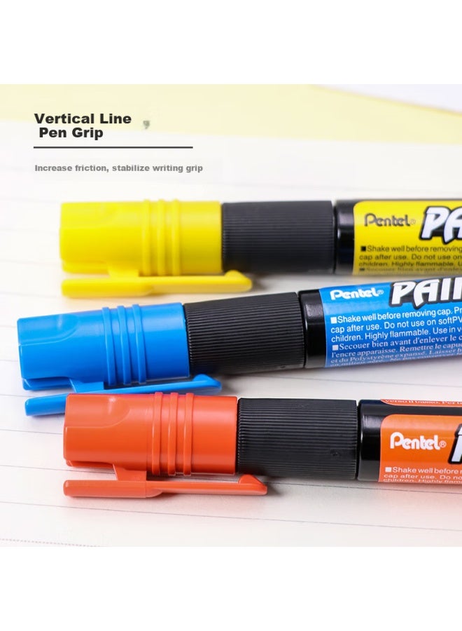 Pentel Color Round Tip Paint Marker Waterproof Quick-Drying Marker Bold Tip Large Letter Advertising Pen Mmp20 Gray Single Pack - Image 3