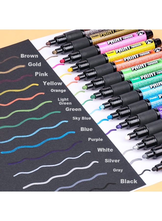 Pentel Color Round Tip Paint Marker Waterproof Quick-Drying Marker Bold Tip Large Letter Advertising Pen Mmp20 Gray Single Pack - Image 2