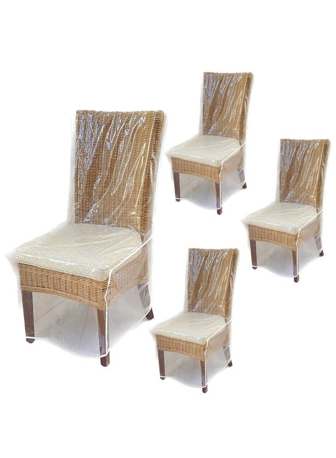Evelots 4 Pack Dining Room Chair Cover/Protector for Dining Table, No Dust/Spill/Pet Hair/Pet Claws, Durable, Easy Clean Clear Slipcover - Image 1