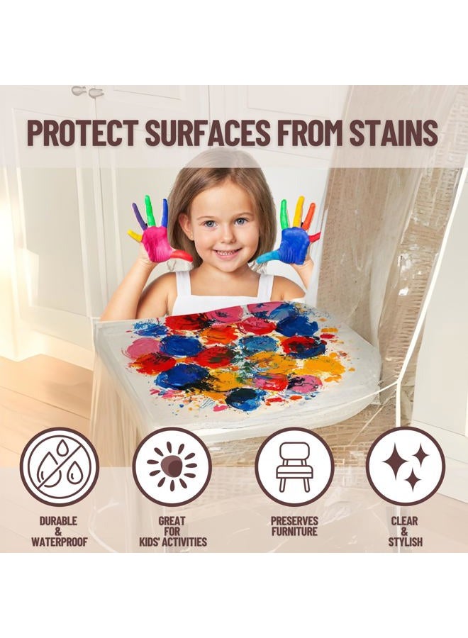 Evelots 4 Pack Dining Room Chair Cover/Protector for Dining Table, No Dust/Spill/Pet Hair/Pet Claws, Durable, Easy Clean Clear Slipcover - Image 2