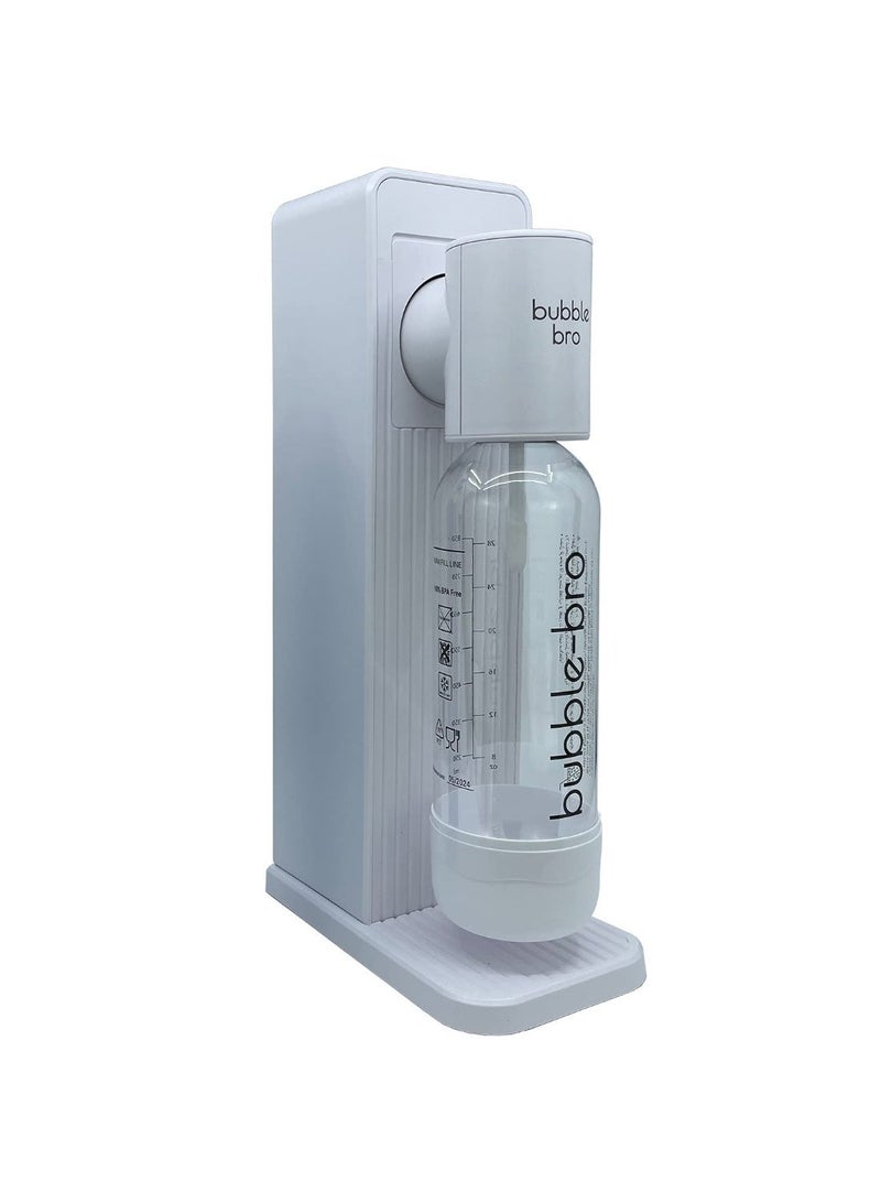 bubble-bro Bubble Bro Origin Sparkling Water Maker Starter Kit – Comes with a 1L BPA-free carbonating bottle and a CO₂ cylinder – Enjoy fresh sparkling water anytime, anywhere (White) - Image 2