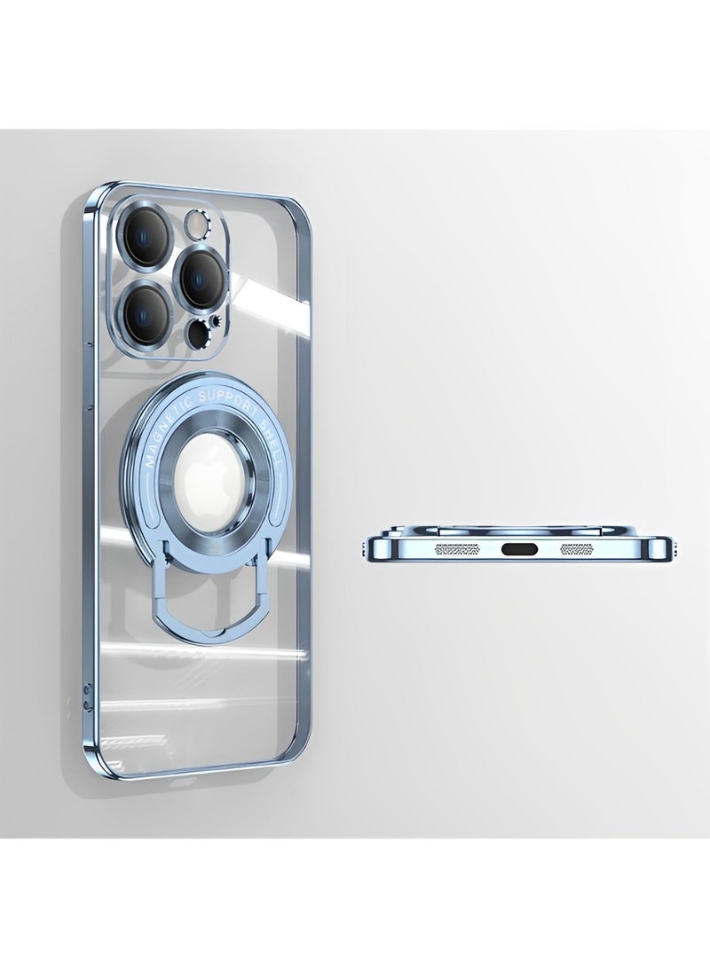 REOCLE Magnetic Phone Case Magnetic Suction Bracket Electroplated Clear Protective Phone Case for iPhone 14 Pro Plus Pro Max 15 Pro Plus Pro Max - Image 2