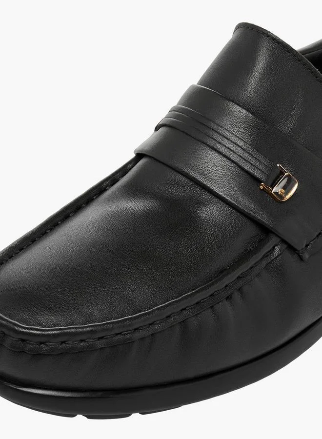 Pinosos Black Men Slip-On Genuine Leather Loafers for Men | Best Price UAE
