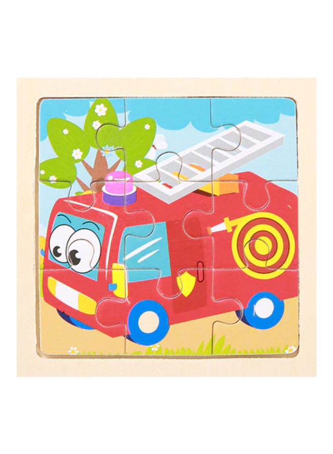 Puzzle خشبي ثلاثي الأبعاد لشاحنة الإطفاء 11x11 سم - Image 1