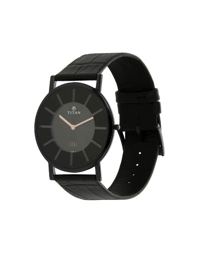 TITAN ساعة رجالية أنالوج بمينا سوداء - 1595NL01 - Image 2