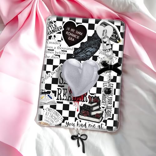 AIERSA Cute Charms Set for Kindle,Including Dust Plug Charm Type C/USB C,Heart Grip Holder,Bling Keychains with Hook for Kindle Accessories,Compatible for Kindle Paperwhite 11th 12th Generation-Black - Image 2